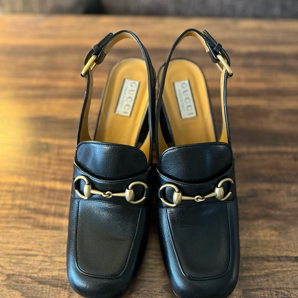 Gucci Women's Horsebit Slingback Platform Block Heel Pumps 39 - Picture 4 of 13